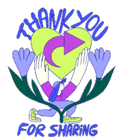 Sharing Thank You Sticker by Loreta