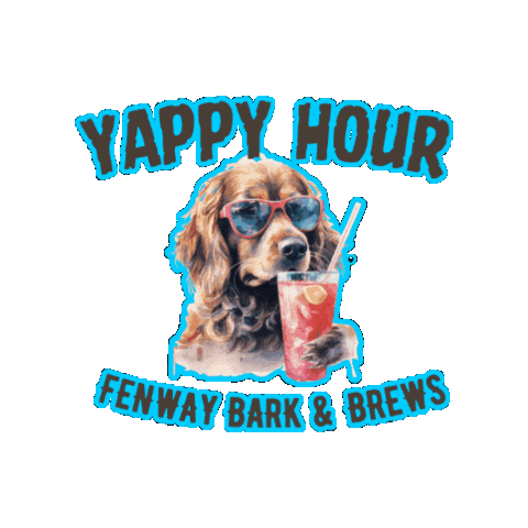 FenwayBark giphygifmaker dogs dogdaycare yappyhour Sticker