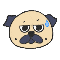 grumpydog3104 pug grumpydog Sticker