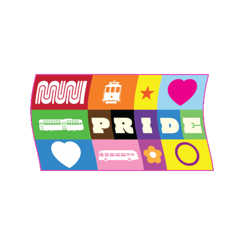 Public Transit Pride Sticker by SFMTA-Muni