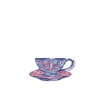 contexture tea cup alice teatime Sticker