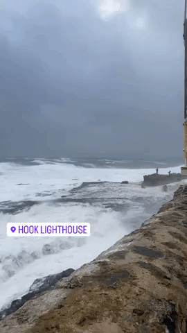 Strong Waves From Storm Agnes Lash Irish Coast