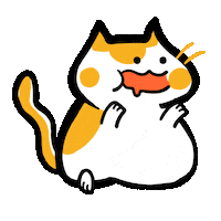 Hungry Give Me Sticker by Poku Meow