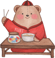 New Year Bear Sticker by flintbabyshop