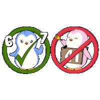 6 7 Penguin Sticker by Pudgy Penguins