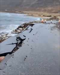 Scottish Coastal Road Fractured by Storm Brendan