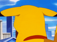 Pokémon gif. Pikachu angrily whips around with furrowed eyebrows and his eyes shooting daggers.