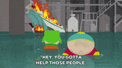 eric cartman fire GIF by South Park 