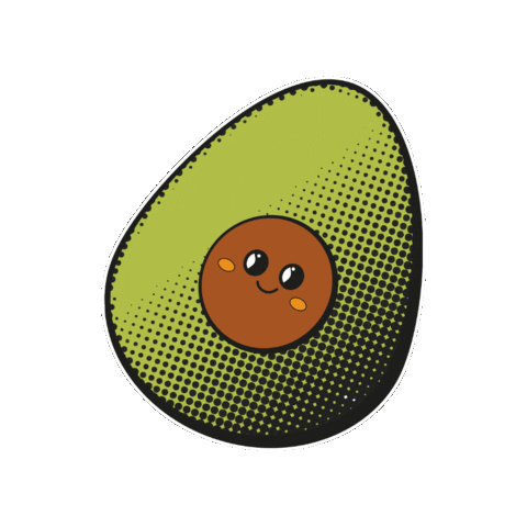 amipru giphygifmaker avocado avocado cartoon avocado smiley Sticker