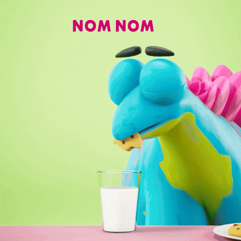 Late Night Snack Eating GIF by Claynosaurz