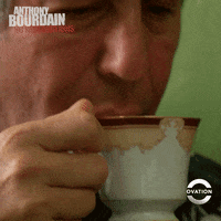 Ovationtv tea sip sipping bourdain GIF