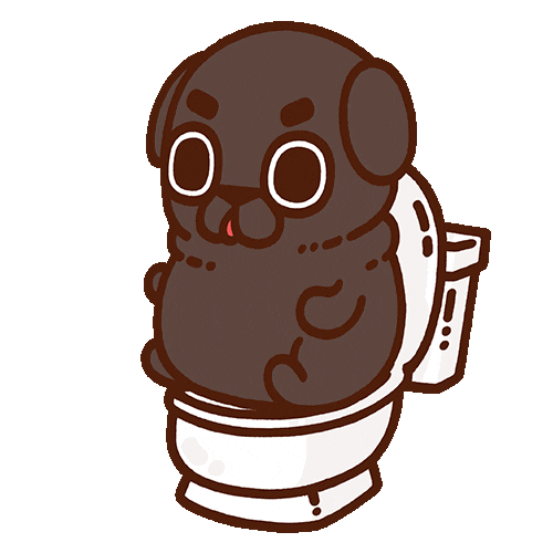 Toilet Ollie Sticker by Puglie Pug