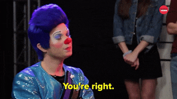 Clown You Are Right GIF by BuzzFeed