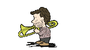Charlie Brown Trombone Sticker by Lee Thompson