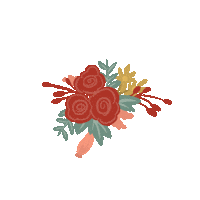 ilmdoodle red flowers orange rose Sticker