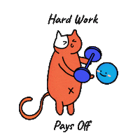 Cat Hard Work Sticker by Mindline.sg