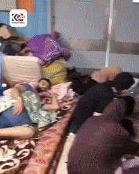 Footage Shows Displaced Families Sheltering Inside Al-Quds Hospital