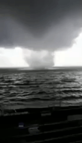 Massive Waterspout Approaches Shore in South of Italy