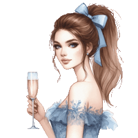 Girl Champanhe Sticker
