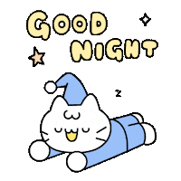 Good Night Cat Sticker by Mikitti