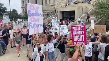 Pro-Abortion-Rights Protesters Demonstrate Outside Indiana Statehouse