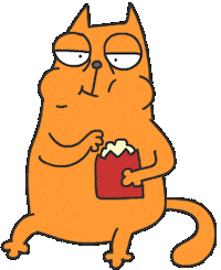 Red Cat Popcorn Sticker by adui