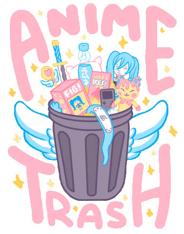 magical girl anime trash Sticker