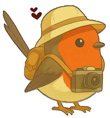 European Robin Bird Sticker by mahoniemoni