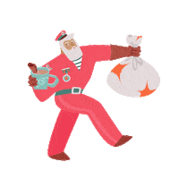 sveta_belaya walking santa claus gifts cel animation Sticker