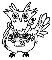 synthux music wave waving owl Sticker