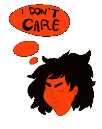Sassy I Dont Care Sticker by vootsak