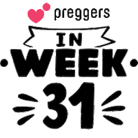 Pregnancy 31 Weeks Sticker by Preggers