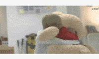 teddy bear hug GIF