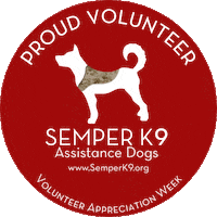 semperk9 volunteer service dog service dogs volunteer appreciation Sticker
