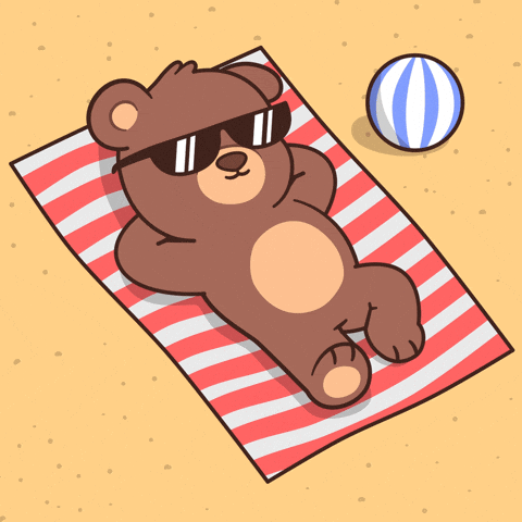 Sunbathing Teddy Bear GIF by BEARISH