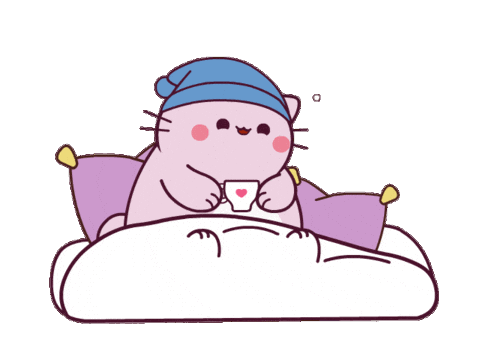 Good Morning Cat Sticker by Pembe