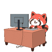 Working Red Panda Sticker