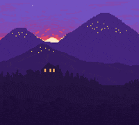 ricccardot pixelart sunshine landscape sunrise GIF