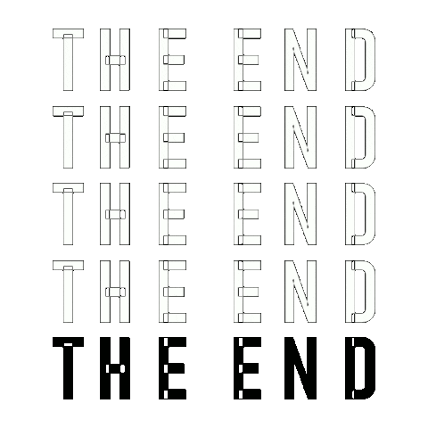 The End Text Sticker by SuperGSATB