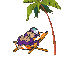 Folding Palm Tree Sticker by BigBrains