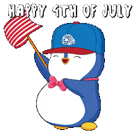 4Th Of July Usa Sticker by Pudgy Penguins