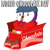 Hungry Chocolate Bar Sticker by Pudgy Penguins