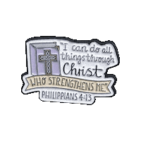 pinnedpins christian pin christ strengthen Sticker