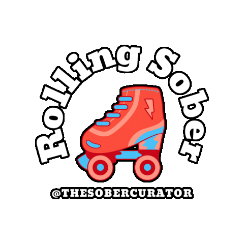 Roller Skating Sober Sticker by The Sober Curator