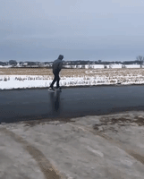 Icy New Richmond Road Proves Perfect For a Pair of Skates