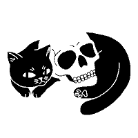 Cat Skeleton Sticker by Threadless