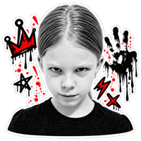 milanab_live angry mad queen crown Sticker