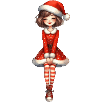 Merry Christmas Girl Sticker