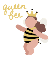 Happy Queen Bee Sticker by Drew's Honeybees