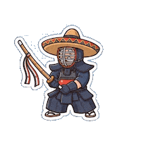DrSimiTokyo sports japan ninja sword Sticker
